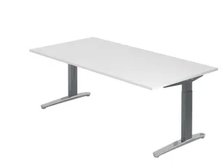 In hoogte verstelbaar bureau,HxBxD 680-850x2000x1000mm,blad wit - 1