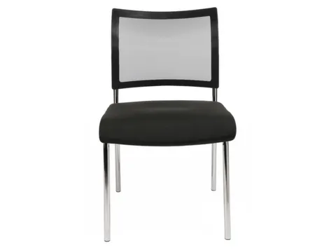 Bezoekersstoel Zitting Zwart Stof Rugleuning Netbekleding Zwart