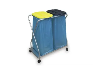 Lichte Afvalverzamelaar 2x70/120 liter 1010x750x500mm Verrijdbaar - 1