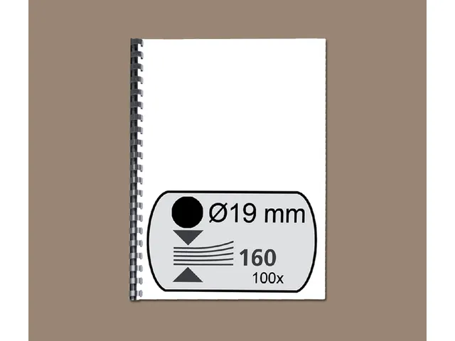 Bindrug GBC 19mm 21-rings A4 zwart 100stuks