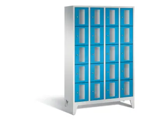 Lockerkast 1850x1190x500mm 4x5 vakken Cilinderslot Poten, RAL5012 - 2