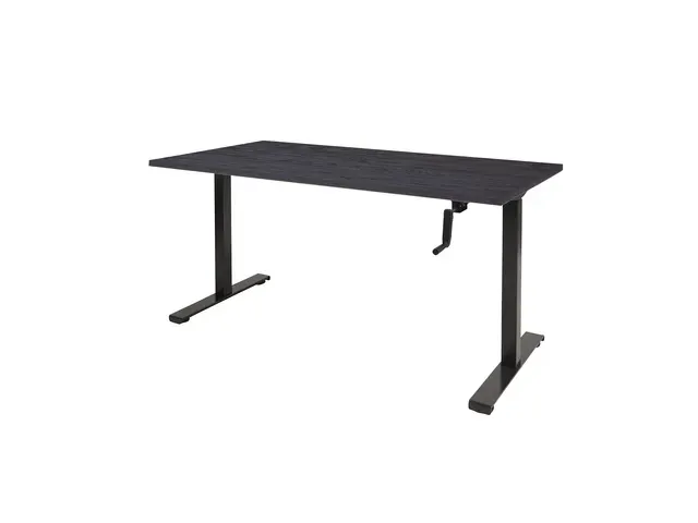 Dextro Slinger Bureau Zit-sta T-poot 160x80 Hout Zwart 25mm Zwart