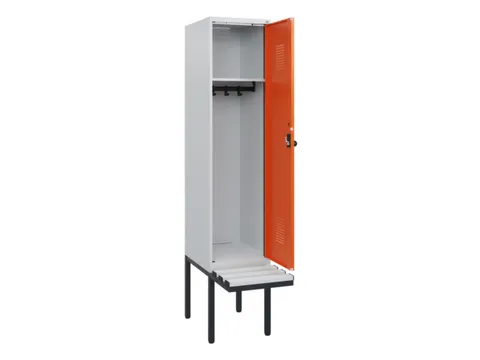 locker met bank,HxBxD 1950x400x815mm,1vak,vak B 400mm,draaigrendel