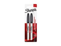 Viltstift Sharpie Fijne punt rond 0.9mm Blister à 2 stuks Zwart