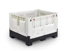 Palletbox,HxLxB 800x1200x1000mm,720l,PE,zwart/ivoorkleurig