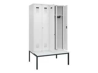 locker met bank,voor scheiding van kleding,HxBxD 2120x1200x815mm,4vak - 1