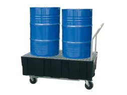 verrijdbare PE-opvangbak,v. 2x200l vat,opvangvol. 224l