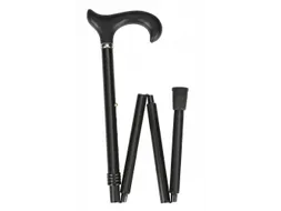 Luxe wandelstok opvouwbaar 83-95cm soft derby handvat zwart tot 100 kg