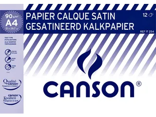 Kalkpapier Canson gesatineerd 12vel 90gr A4 doorschijnend - 1