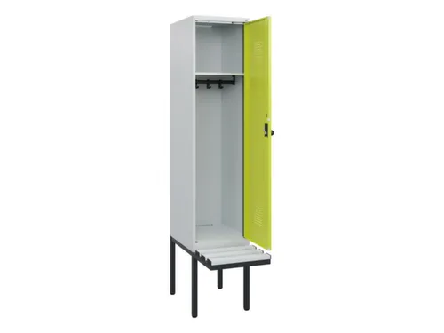 locker met bank,HxBxD 1950x400x815mm,1vak,vak B 400mm,draaigrendel