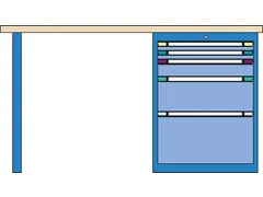 werkbank,HxBxD 840x2000x700mm,multiplexblad,RAL7035,front RAL7035