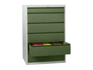ladekast 1200x715x600mm 6laden cilinderslot RAL7035 front RAL6011 - 1