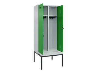 locker met bank,voor scheiding van kleding,HxBxD 2120x800x815mm,2vak - 1