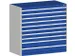 ladekast HxBxD 1200x1300x650mm 10laden RAL7035 front RAL5010