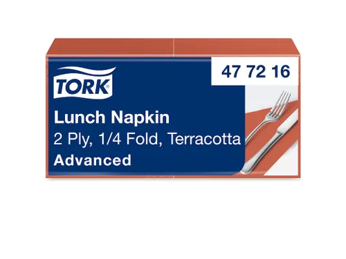 Tork 477216 Lunch Servet 2-laags 1/4 Vouw Terracotta 33x33cm