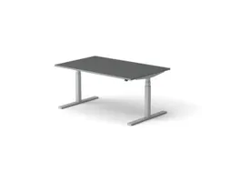 Elektrisch ihv bureau,HxBxD 650-1310x1600x1000mm,blad donkergrijs