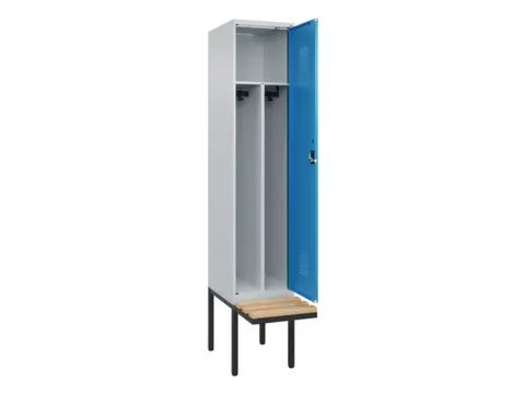 locker met bank,voor scheiding van kleding,HxBxD 2120x400x815mm,1vak