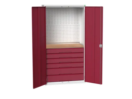 Systeemkast 2000x1050x550mm 1xlegbord 6laden RAL7035+RAL3004