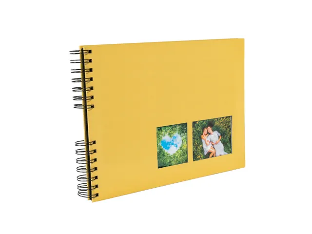 Fotoalb spir 50p Zw 32x22cm MILANO Geel