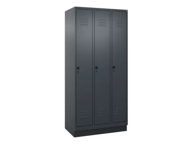 locker,HxBxD 1950x900x500mm,3vak,vak B 300mm,draaigrendel,sokkel