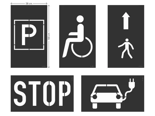 DURALINE Sjabloonset PP voor Vloermarkering Parkeerplaats 6-delige Set