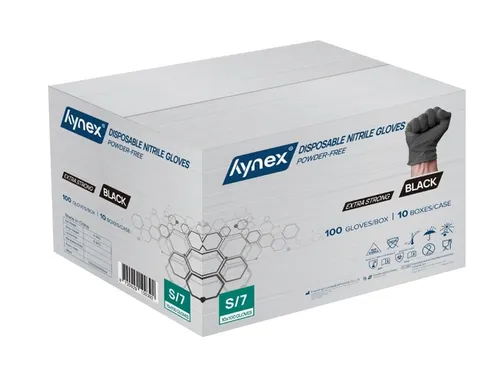 Handschoen Hynex Nitril S zwart extra sterk 5gr 100 stuks