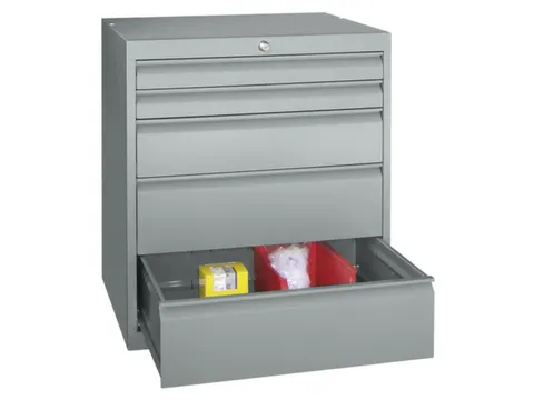 ladekast HxBxD 800x715x600mm 5laden slot RAL7035 front RAL6011