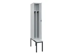 locker met bank,voor scheiding van kleding,HxBxD 2120x300x815mm,1vak