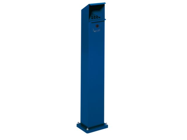 Asbakstaander Vierkant Staalplaat 2 liter 1150x180x150mm blauw | PeukenzuilWinkel.nl