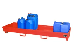 Opvangbak 4x 200l Opvangvol. 280l Rood 285x 2400x 800mm Open