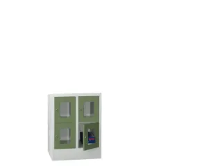 lockerkast,HxBxD 855x600x500mm,2x2vakken,RAL7035,front RAL6011 - 2