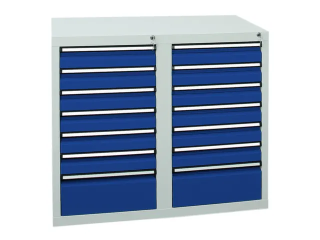 ladekast HxBxD 900x1000x500mm 14laden vergrendeling RAL7035 RAL5010