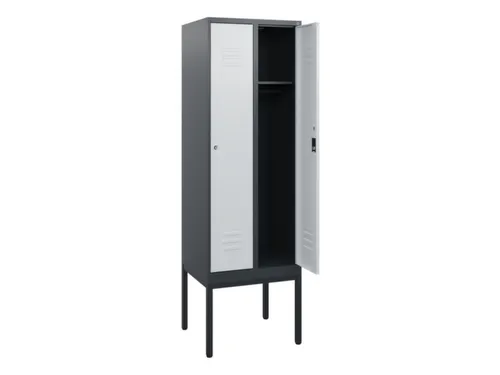 locker,HxBxD 1950x600x500mm,2vak,vak B 300mm,cil.-slot,voetonderstel