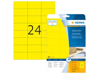 HERMA 4466 Verwijderbare etiketten A4 70x37mm Geel 480 stuks - 1