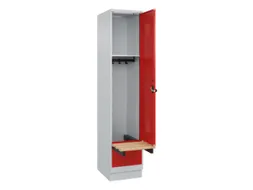 locker met bank,HxBxD 1950x400x815mm,1vak,vak B 400mm,draaigrendel