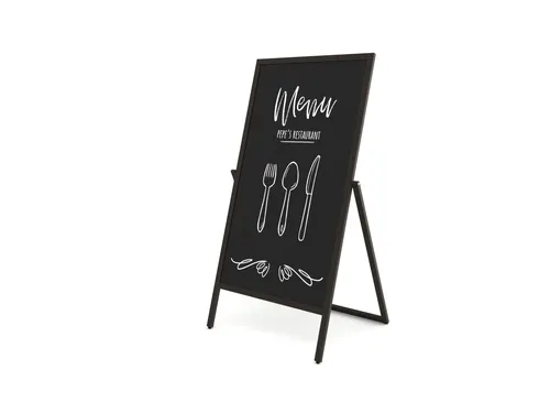 Krijtstoepbord Houten A-Bord Flip 68x140cm Zwart