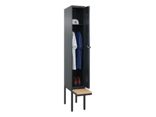 locker met bank,HxBxD 2120x300x815mm,1vak,vak B 300mm,draaigrendel - 1
