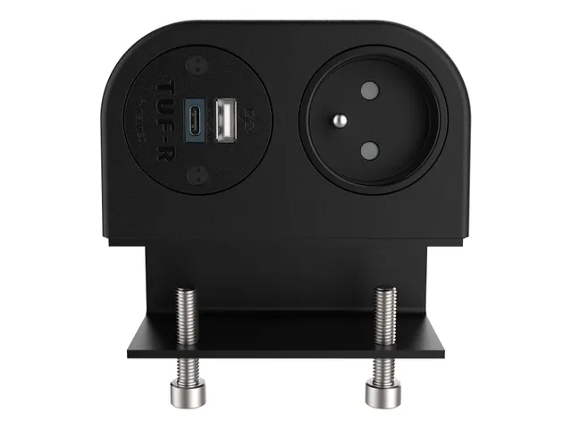 Desktop stekkerdoos Power Phase 1x penaarde + USB A en C 25W Zwart