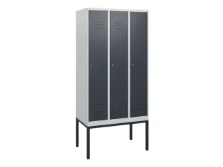 locker,HxBxD 1950x900x500mm,3vak,vak B 300mm,cil.-slot,voetonderstel - 1