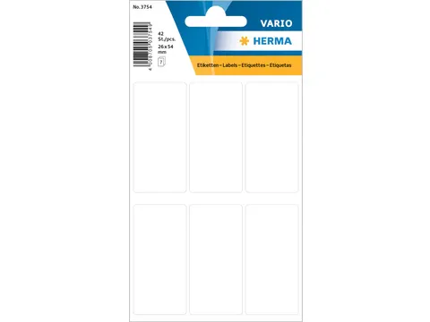 HERMA 3754 Universele etiketten 26x54mm Wit 42 stuks