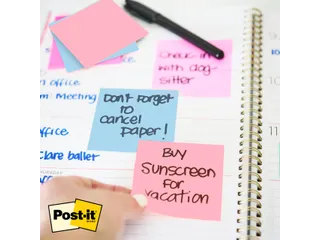 Memoblok Post-it 3M 73x73mm Transparant roze - 7