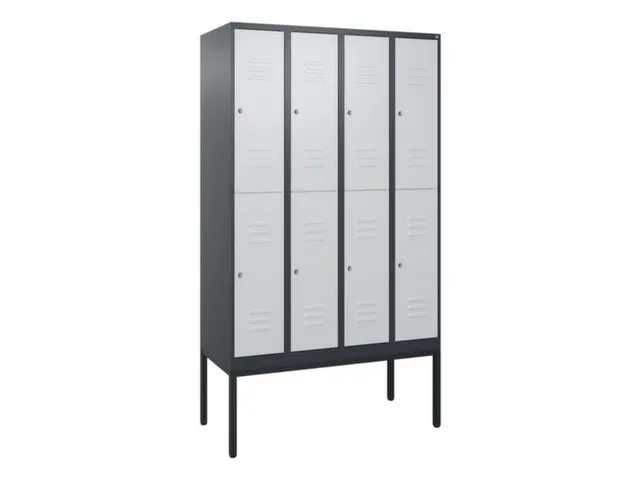 dubbeldekse locker,HxBxD 2120x1200x500mm,4x2vak.,vak B 300mm,cil.-slot