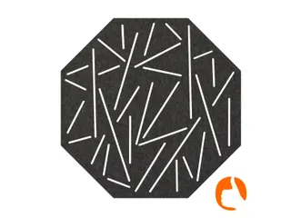 Akoestisch wandpaneel 8-hoek met patroon uitsnede 100x100cm Zwart - 1
