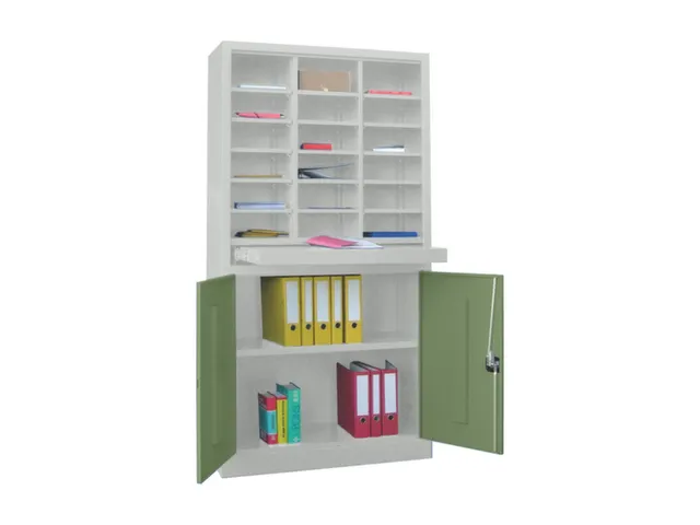 Postsorteerkast Met Deuren 1950x1000x400mm 3x6 Ral7035 Front Ral6011