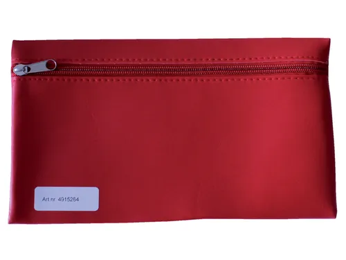 Schooletui 15x26cm met rits skai helder rood