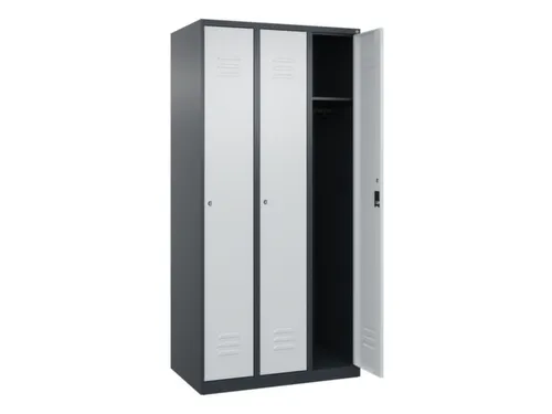 locker,HxBxD 1850x900x500mm,3vak,vak B 300mm,cil.-slot,staand op vloer