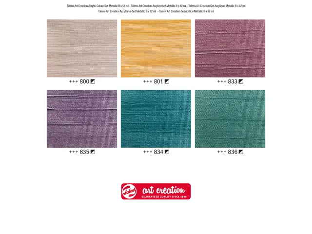 Acrylverf Talens Art Creation Metallic 12ml set à 6 kleuren