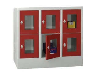 lockerkast,HxBxD 855x900x500mm,3x2vakken,RAL7035,front RAL3000 - 2