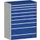ladekast HxBxD 1600x1300x750mm 9laden zware lasten RAL7035 RAL5010