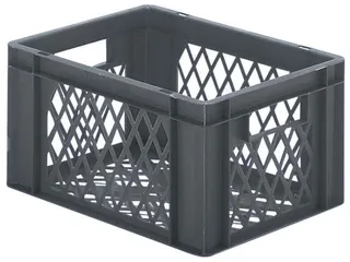 Euronorm-stapelbak 19l 210x400x300mm Wanden/bodem Opengewerkt Grijs - 1